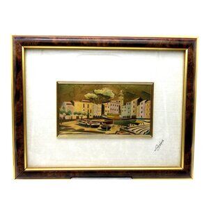 Pair of Lady Angela Landscape Prints Made in Italy Signed 16"